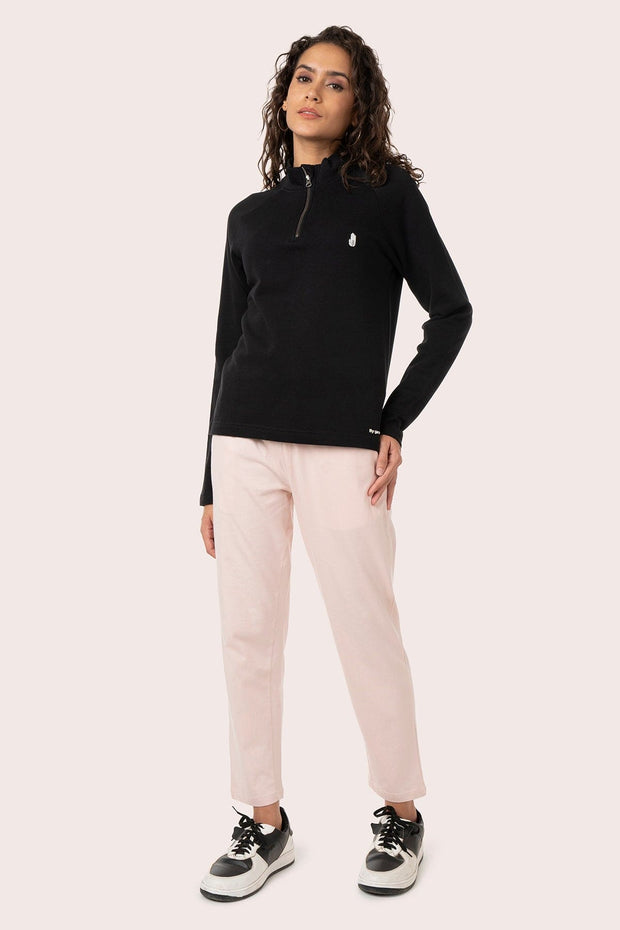 ORGANIC COTTON HALF ZIP PULL OVER