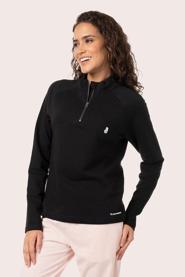 ORGANIC COTTON HALF ZIP PULL OVER