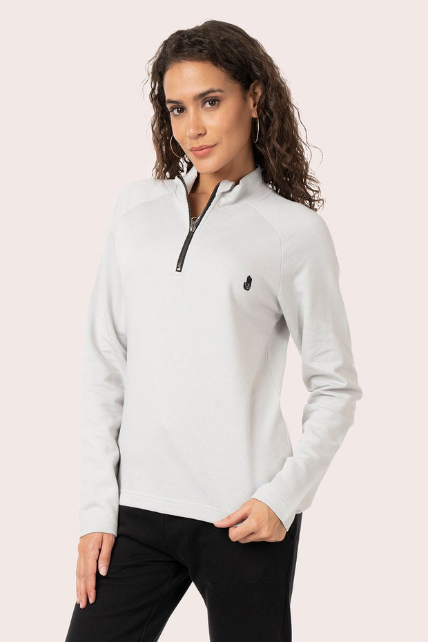 ORGANIC COTTON HALF ZIP PULL OVER