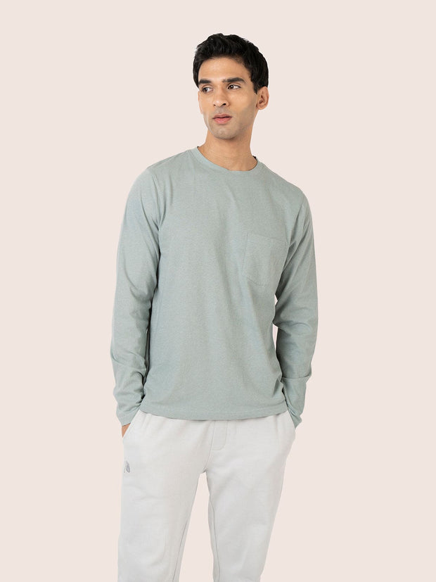 LINEN JERSEY POCKET TEE