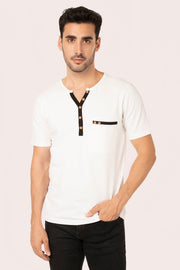 ORGANIC COTTON T-SHIRT WITH WOODEN BUTTON