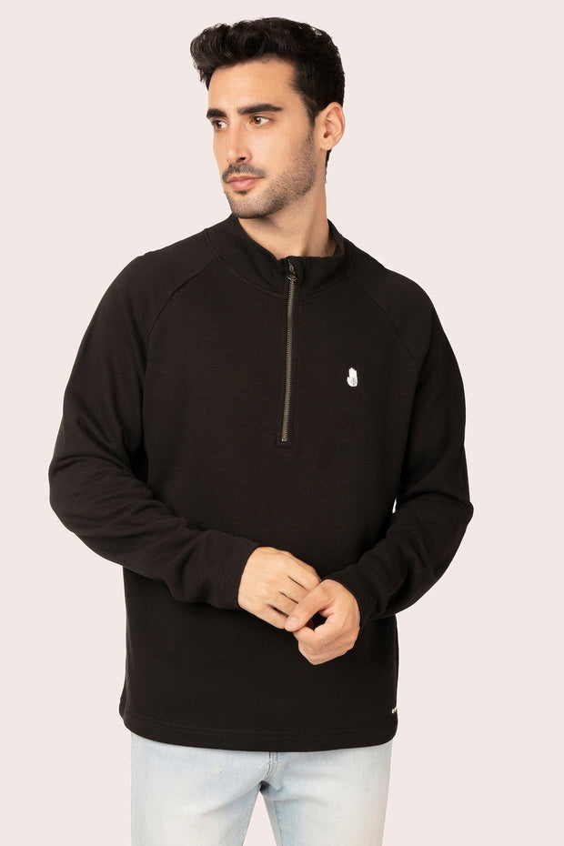 ORGANIC COTTON HALF ZIP PULL OVER