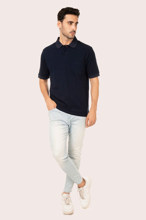 ORGANIC COTTON POLO TAILORED COLLAR WITH POCKET