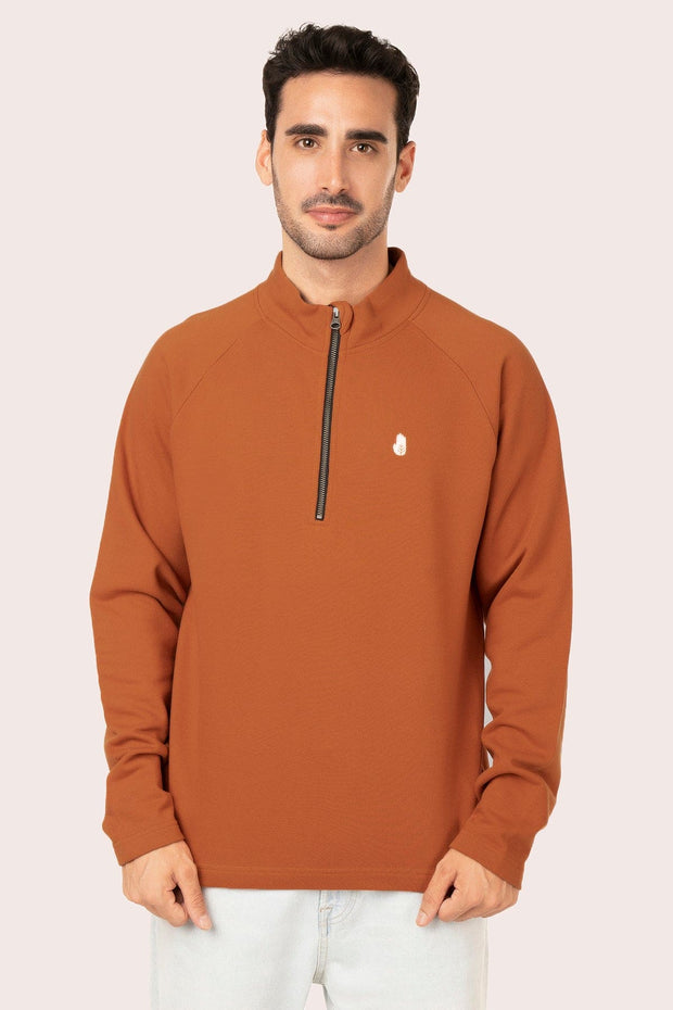 ORGANIC COTTON HALF ZIP PULL OVER