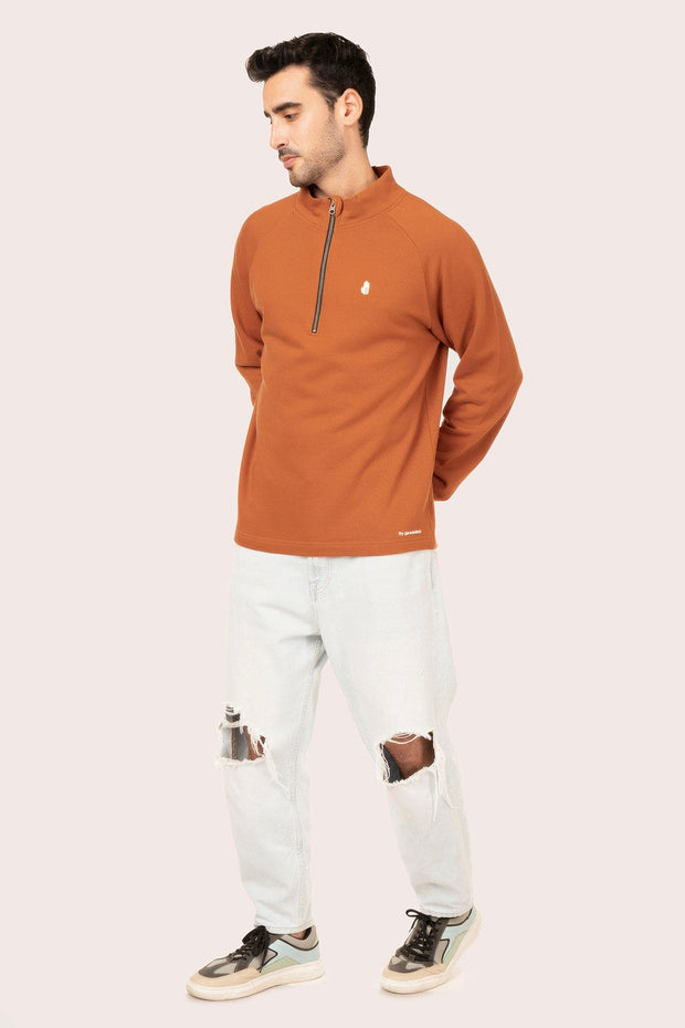 ORGANIC COTTON HALF ZIP PULL OVER