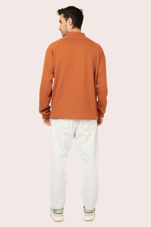 ORGANIC COTTON HALF ZIP PULL OVER