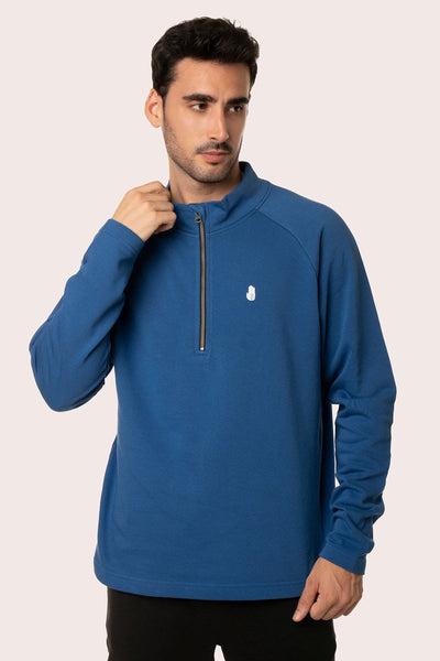 ORGANIC COTTON HALF ZIP PULL OVER