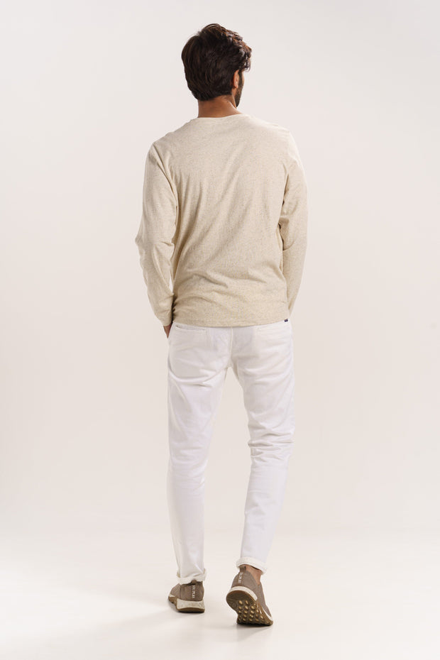 LINEN JERSEY POCKET TEE