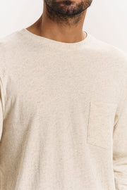 LINEN JERSEY POCKET TEE