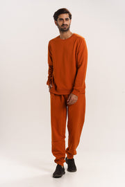 Men's Premium Sweatshirt orange colored