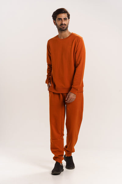 Men's Premium Sweatshirt orange colored
