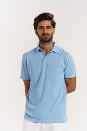 ORGANIC COTTON POLO TAILORED COLLAR WITH POCKET