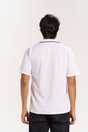 Organic Cotton Pique Buttonless Collar shirt